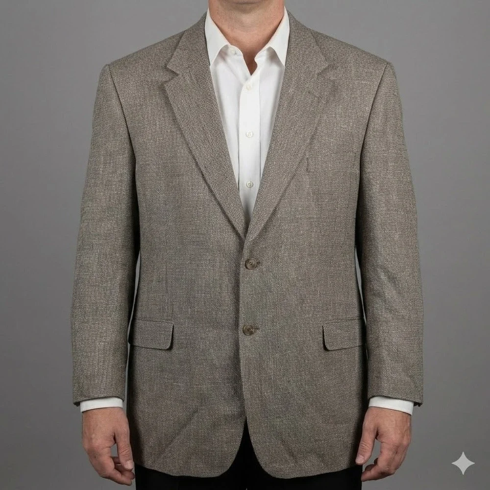 Bert‎ Pulitzer Sport Coat 50 Long Silk Blend Brown Linen Look 2B EUC
